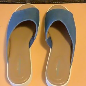 Easy Spirit slides, Martha Steward collection. Denim blue with white soles. 8.5w